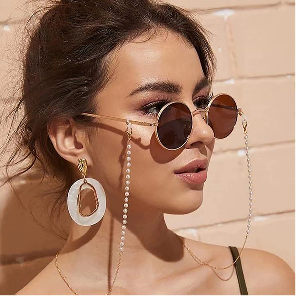 Sunglass Retainer Cord - 2025 ห่วงโซ่แว่นตาเลียนแบบไข่มุกลูกปัดผู้หญิงอินเทรนด์นอกแว่นตากันแดดลําลองอุปกรณ์เสริมสร้อยคอของขวัญหน้ากากแขวนเชือก