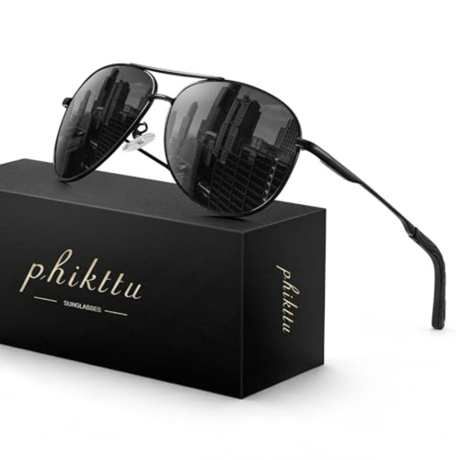 Sunglasses Aviator Polarized - แว่นกันแดดผู้ชาย แว่นกันแดดโพลาไรซ์สำหรับผู้ชายผู้หญิง ตกปลา ขับรถ แว่นกันแดด กรอบโลหะ