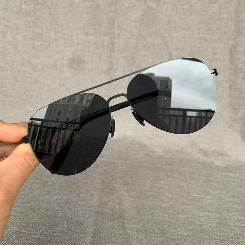 Sunglasses Aviator Polarized - แว่นตากันแดดผู้ชาย รุ่นนักบิน วัสดุสแตนเลส เลนส์ไนลอน HD โพลาไรซ์