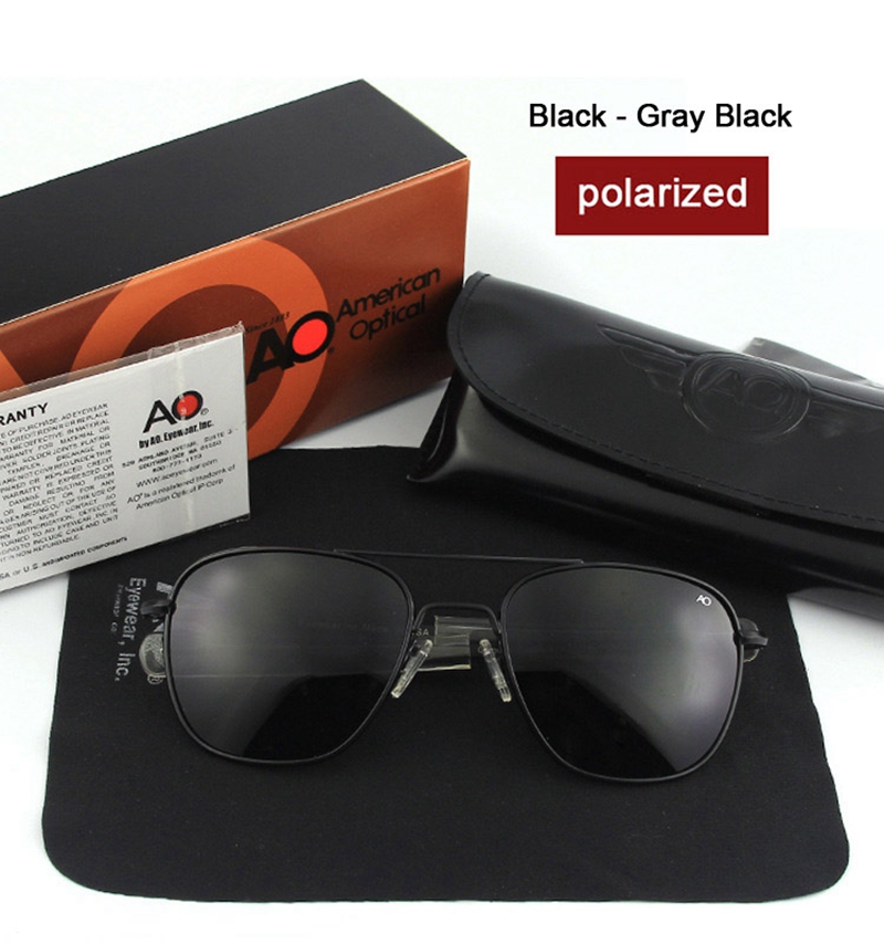 Sunglasses Aviator Polarized - AO แว่นตากันแดดเลนส์โพลาไรซ์ชายหญิง USA กองทัพทหารการบินนักบินแว่นตากันแดดแบรนด์หรู Retro ไทเทเนียมกรอบ