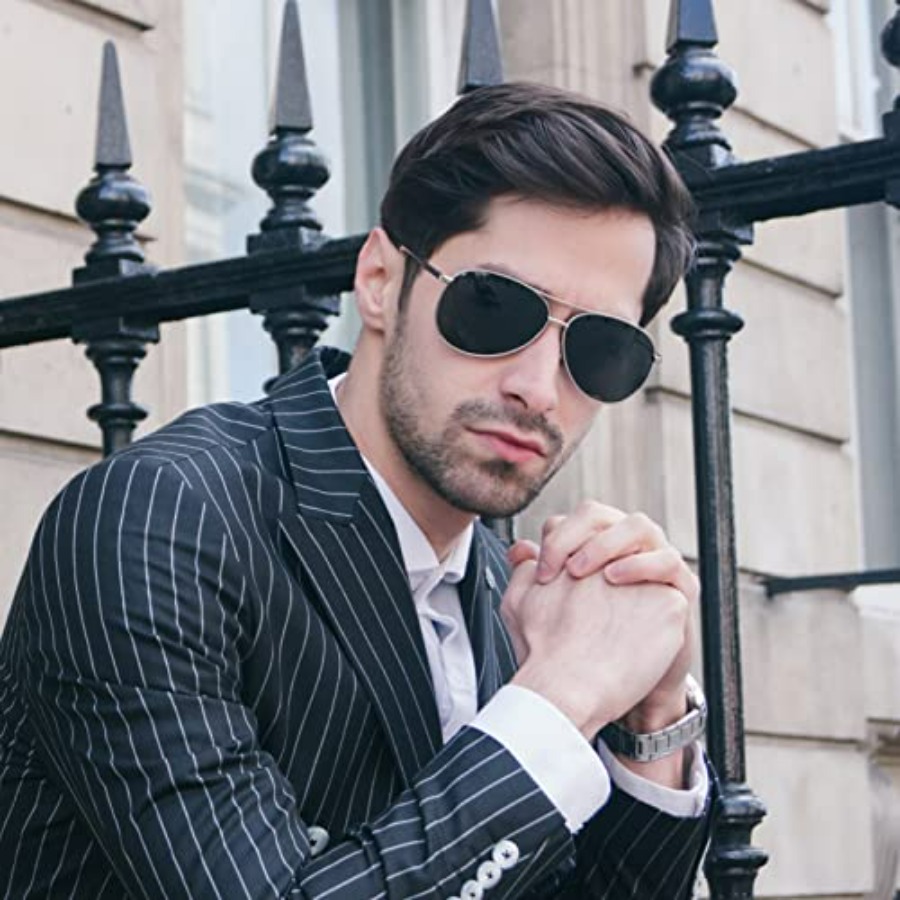 แว่นกันแดดผู้ชาย แว่นกันแดดโพล - Sunglasses Aviator Polarized บทวิจารณ์และราคา