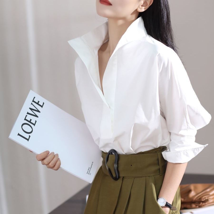 เสื้อเชิ้ตแขนกุดทรงหลวม คอตั้ง - Shirt Camp Collar บทวิจารณ์และราคา