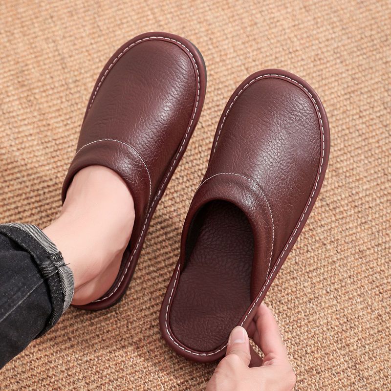 รองเท้าแตะหนังสำหรับบ้าน ผู้ชา - Flip Flop Leather Men บทวิจารณ์และราคา